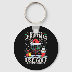 Porte-clés Lumières de Noël drôles Ceci est mon disque de gol