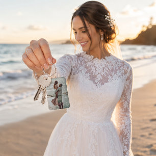 Porte-clés Lune de miel Coutume de mariage Photo Destination 