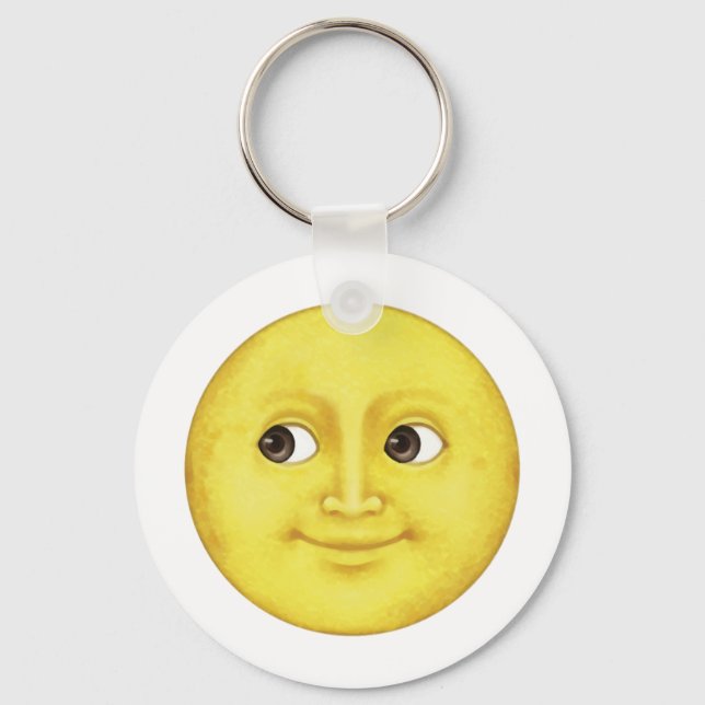 Porte-clés Lune jaune - Emoji (Recto)