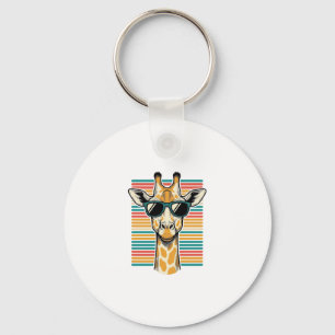Porte-clés Lunettes de soleil girafe vintage vecteur rayure r