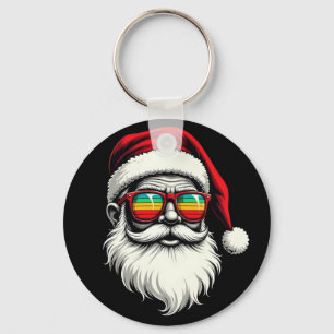 Porte-clés Lunettes de soleil rétro Funny Santa Face Noël