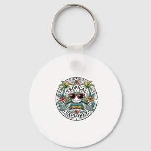 Porte-clés Lunettes de soleil Tortue de mer Tropical Vintage 