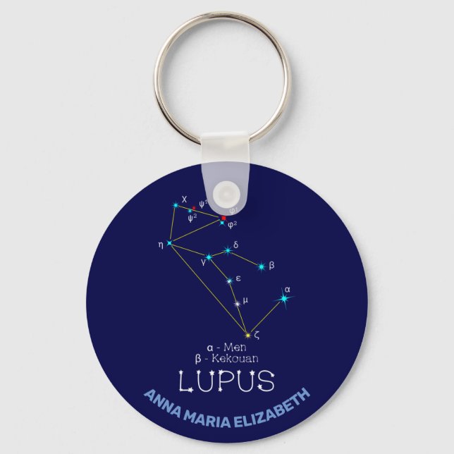 Porte-clés Lupus de constellation de l'hémisphère sud (Recto)