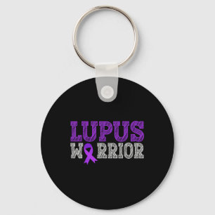 Porte-clés Lupus Guerrier violet Ribbon Lupus Mois de sensibi