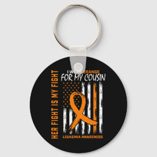 Porte-clés Lutte Porter Orange Cousin Leucémie Cancer Sensibi