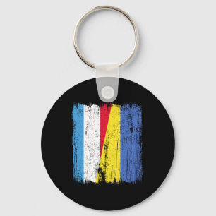 Porte-clés Luxembourg Ukraine Demi-drapeau Luxembourgeois Ukr