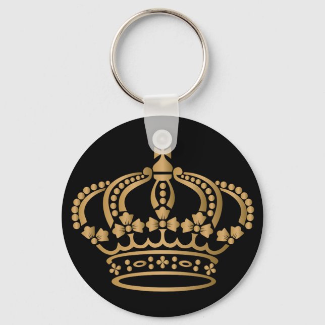 Porte-clés Luxueux Gold Crown Black (Recto)