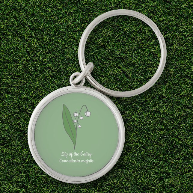 Porte-clés Lys botanique de la Fleur de Vallée Pastel (Botanical Lily of the Valley Flower Keychain)