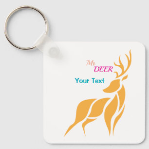 Porte-clés M. Cerf Graphique – Style Bois Rustique