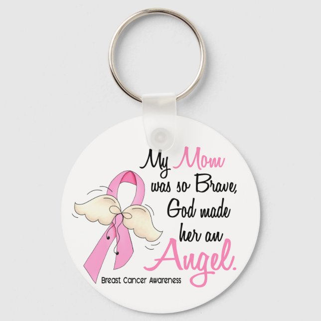 Porte-clés Ma Maman Est Un Ange 2 Cancer Du Sein (Recto)