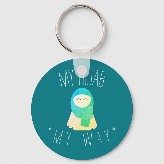 Porte-clés ma porte - clé musulmane verte du hijab (Recto)