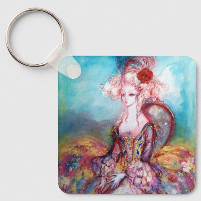 Porte-clés MADAME POMPADOUR Élégante mode beauté (Recto)