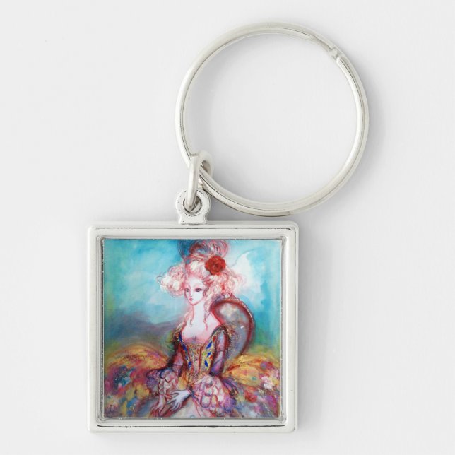 Porte-clés MADAME POMPADOUR Élégante mode beauté (Devant)