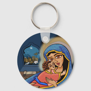 Porte-clés Madonna et son enfant