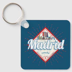 Porte-clés Madrid Capitale Espagne Rétro Skyline Vintage