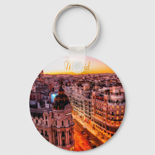 Porte-clés Madrid Espagne Capitol City Skyline