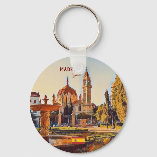 Porte-clés Madrid Espagne Tourisme souvenir (Recto)