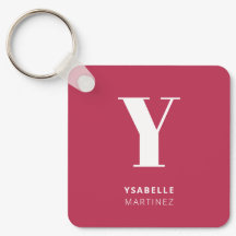 Magenta Moderne Monogramme Nom tendance