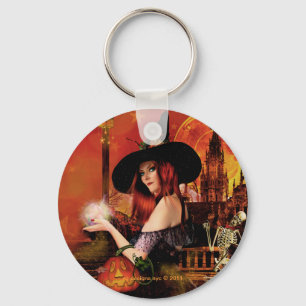 Porte-clés Magique Sorcière de nuit Porte - clé rond
