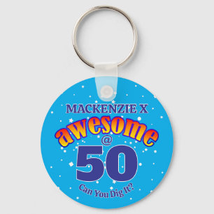 Porte-clés MAGNIFIQUE 50 BLEU CLAIR Anniversaire