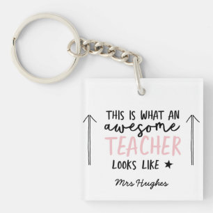 Porte-clés Magnifique enseignant typographie moderne cadeau r