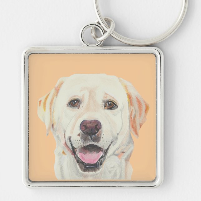 Porte-clés Magnifique Pastel Jaune Porte - clé Labrador (Devant)