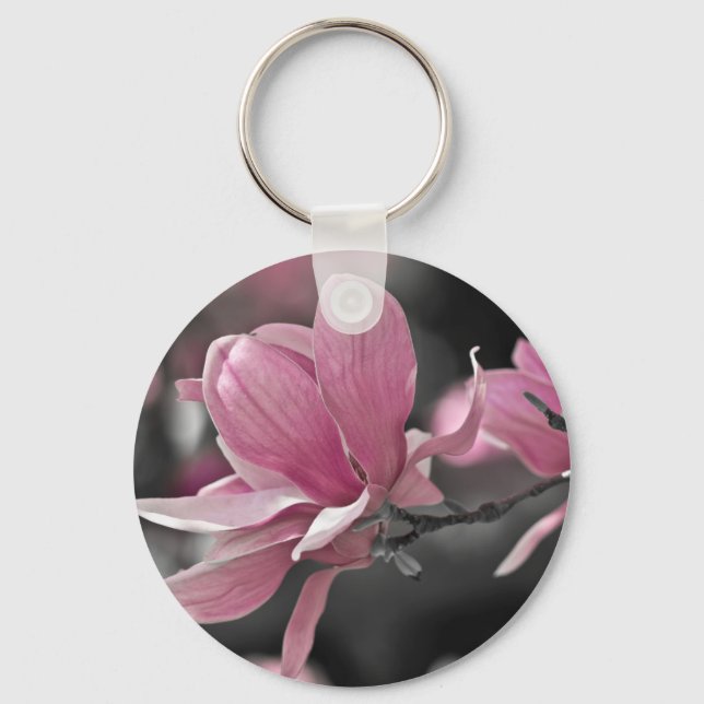 Porte-clés Magnolia à assiette japonaise rose (Recto)