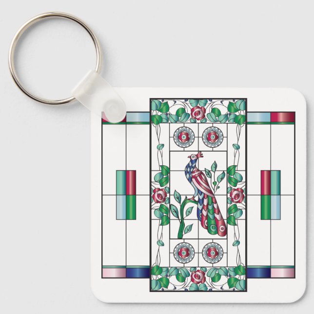 Porte-clés Mah Jongg Porte - clé en verre tendu (Recto)