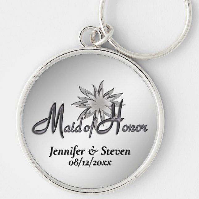 Porte-clés Maid of Honor Black and White Custom Keychains (Devant)