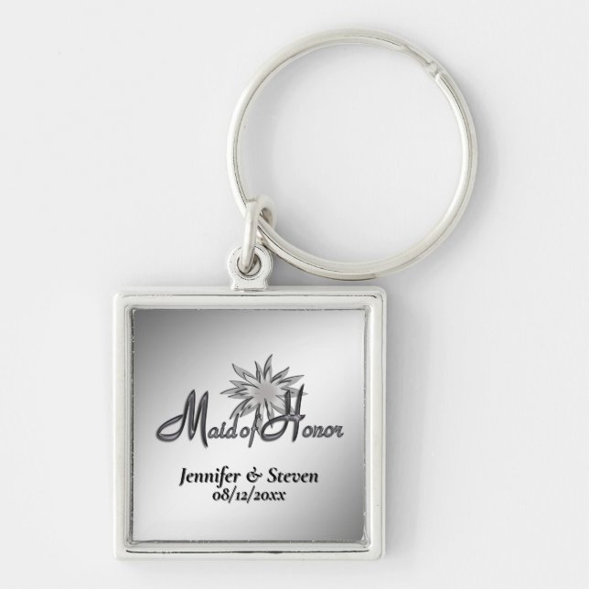 Porte-clés Maid of Honor Black and White Custom Keychains (Devant)