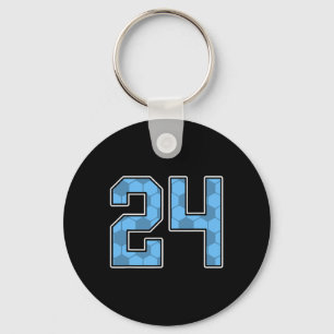 Porte-clés Maillot de joueur de football bleu à motif numéro