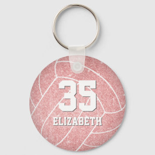 Porte-clés maillot de joueur de volley-ball rose numéro sac à