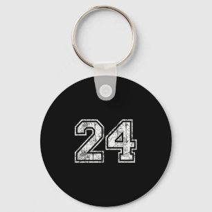 Porte-clés Maillot de joueur Sketll numéro 24 vintage en détr