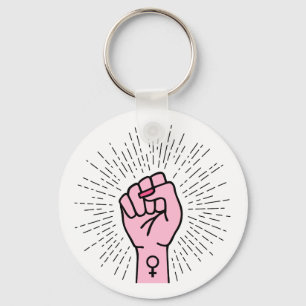 Porte-clés Main féministe avec symbole féminin