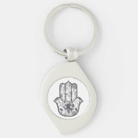 Main florale tirée par la main simple de Hamsa
