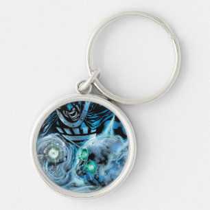 Porte-clés Main noire avec le panneau de crâne