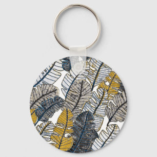 Porte-clés Main tirée : Feuilles tropicaux