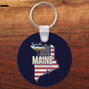 Porte-clés Maine State États-Unis Carte Vintage USA Souvenir