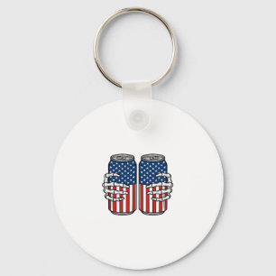 Porte-clés Mains de squelette patriotiques vintage tenant des