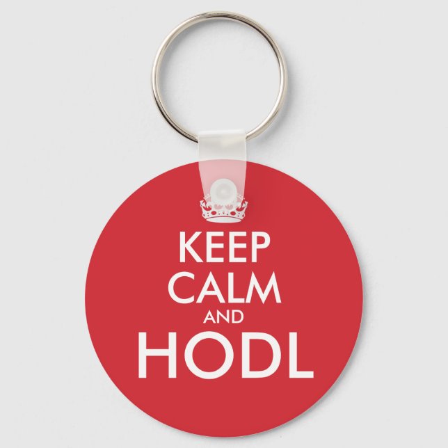 Porte-clés Maintenez calme et HODL! Bitcoin HODLER bague clé (Recto)