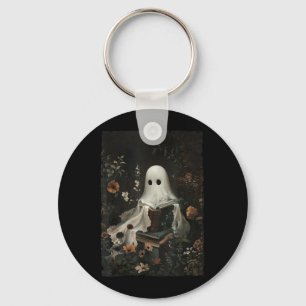 Porte-clés Maison de campagne fantôme livre floral Halloween