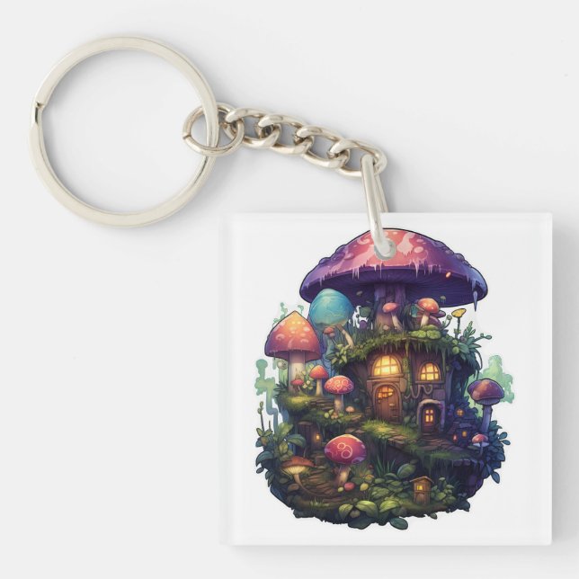Porte-clés Maison de champignons magiques (Devant)