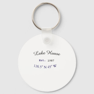 Porte-clés Maison de plage etc. Date année coordonnées person