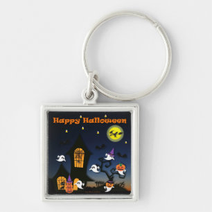 Porte-clés Maison hantée joyeuse Halloween