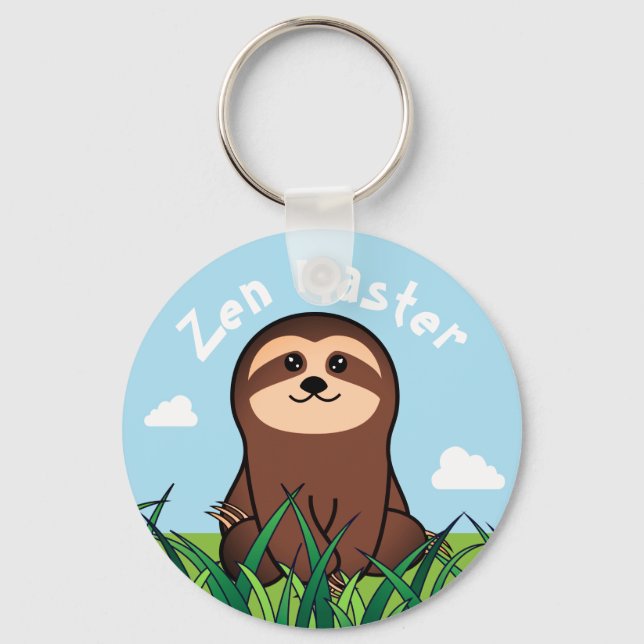 Porte-clés "Maître Zen" kawaii Sloth (Recto)