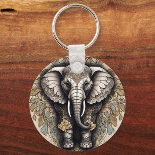 Porte-clés Majestic Elephant Mandala