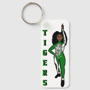 Porte-clés Majorette/ Danseur Porte - clé Vert Blanc Tigre A
