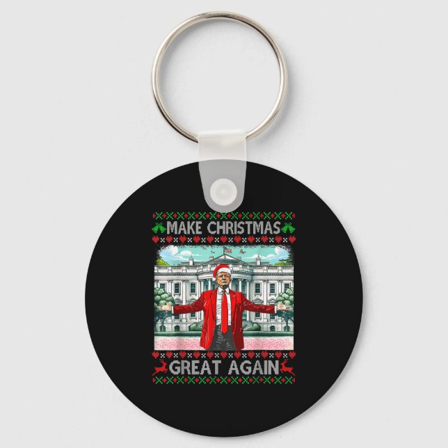 Porte-clés Make Christmas Great Again Xmas Funny Trump Pajama (Recto)