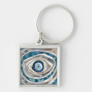 Porte-clés Mal Eye Textes minéraux et or