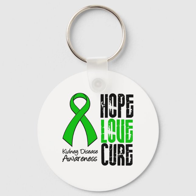 Porte-clés Maladie du rein Hope Love Cure Ruban (Recto)